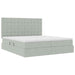 Pat cu storage cu saltea Gri deschis 180 x 200 cm Catifea - WALTI WALTI
