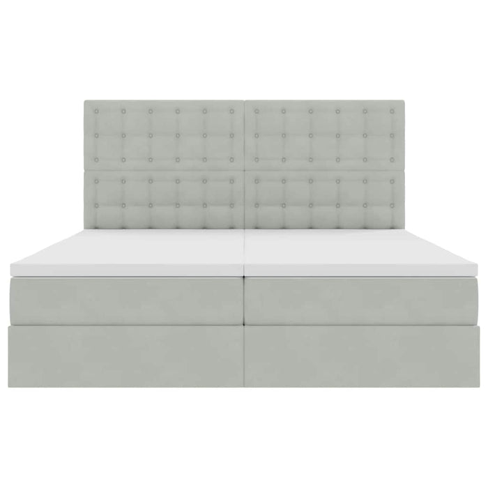 Pat cu storage cu saltea Gri deschis 180 x 200 cm Catifea - WALTI WALTI