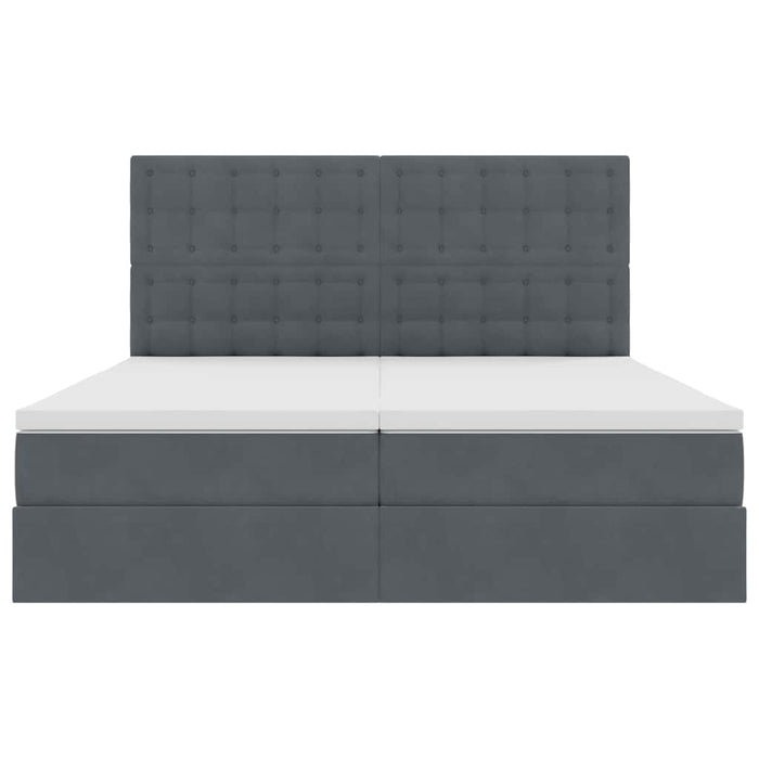Pat cu storage cu saltea Gri închis 180 x 200 cm Catifea - WALTI WALTI