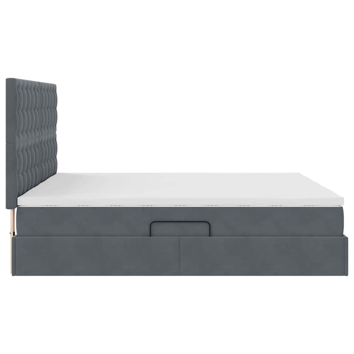 Pat cu storage cu saltea Gri închis 180 x 200 cm Catifea - WALTI WALTI