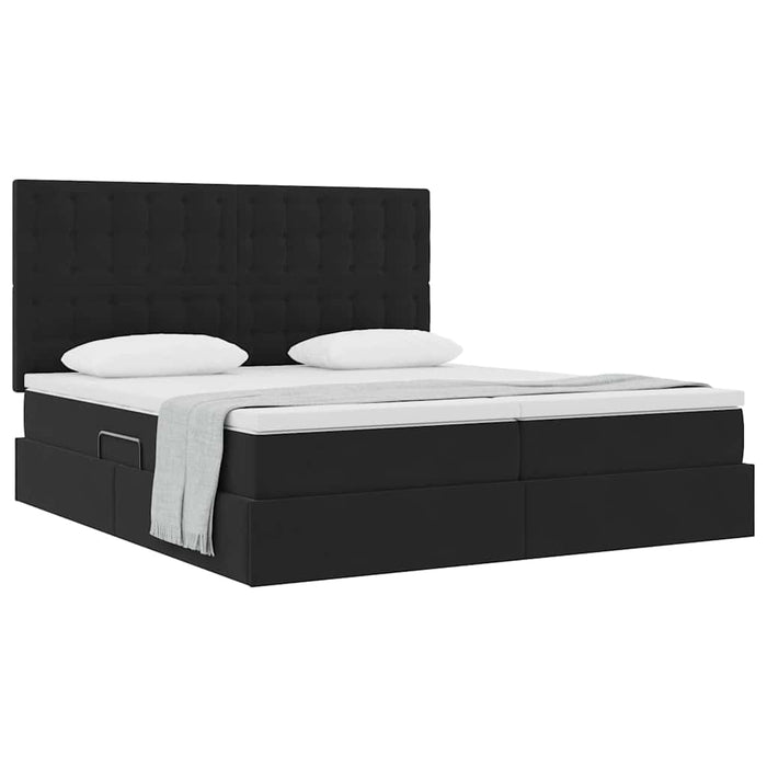 Pat cu storage cu saltea Negru 180 x 200 cm Catifea - WALTI WALTI