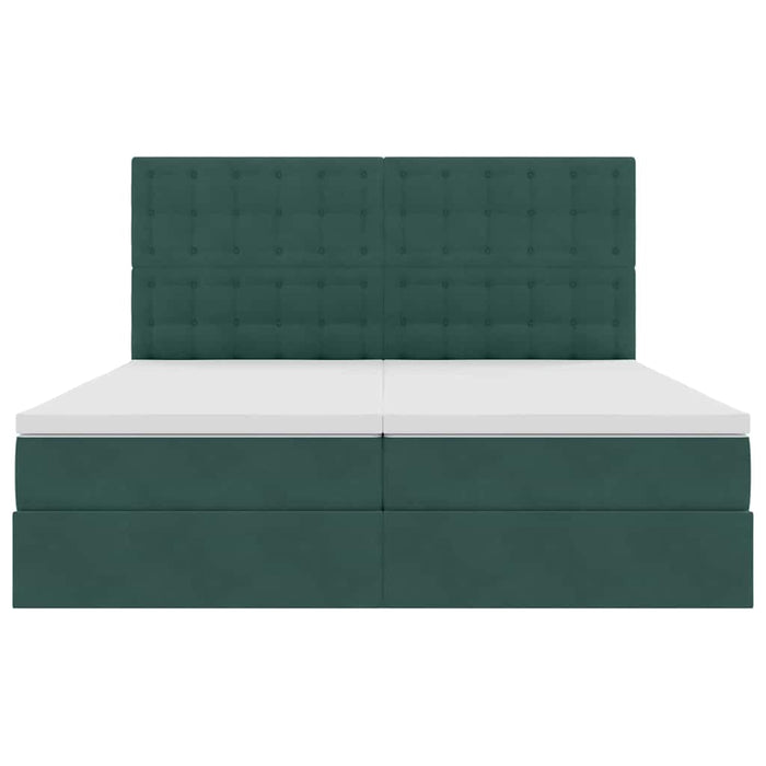 Pat cu storage cu saltea Verde închis 180 x 200 cm Catifea - WALTI WALTI