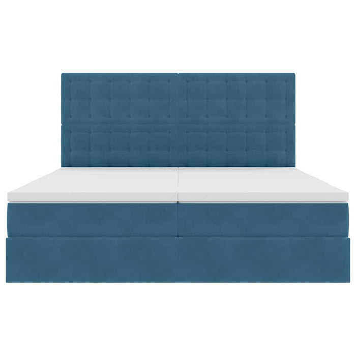 Pat cu storage cu saltea Albastru închis 180 x 200 cm Catifea - WALTI WALTI