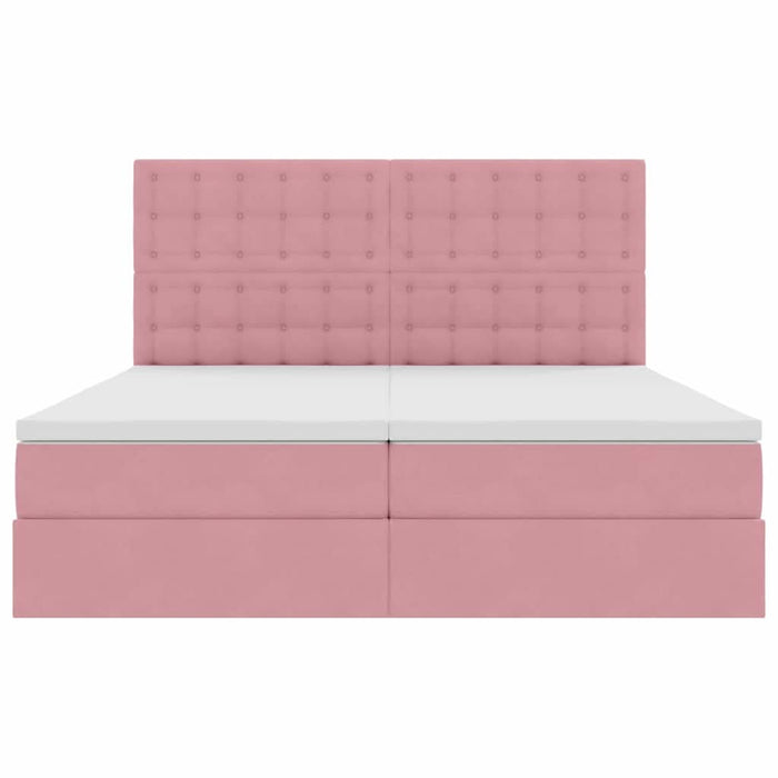 Pat cu storage cu saltea cu headboard Roz 180 x 200 cm Catifea - WALTI WALTI