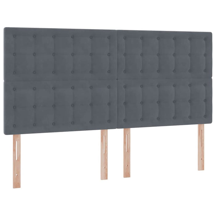 Pat cu storage cu saltea Gri închis 200 x 200 cm Catifea - WALTI WALTI