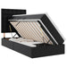 Pat cu saltea și LED cu led Negru 90 x 190 cm Piele artificială - WALTI WALTI