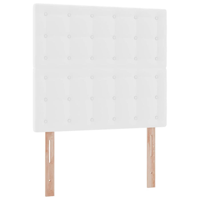 Pat cu saltea și LED Alb pur 90 x 190 cm Piele artificială - WALTI WALTI