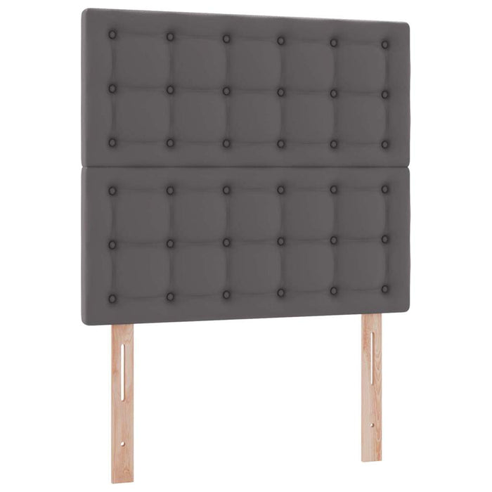 Pat cu saltea și LED cu led Gri 90 x 190 cm Piele artificială - WALTI WALTI