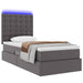 Pat cu saltea și LED cu led Gri 90 x 190 cm Piele artificială - WALTI WALTI