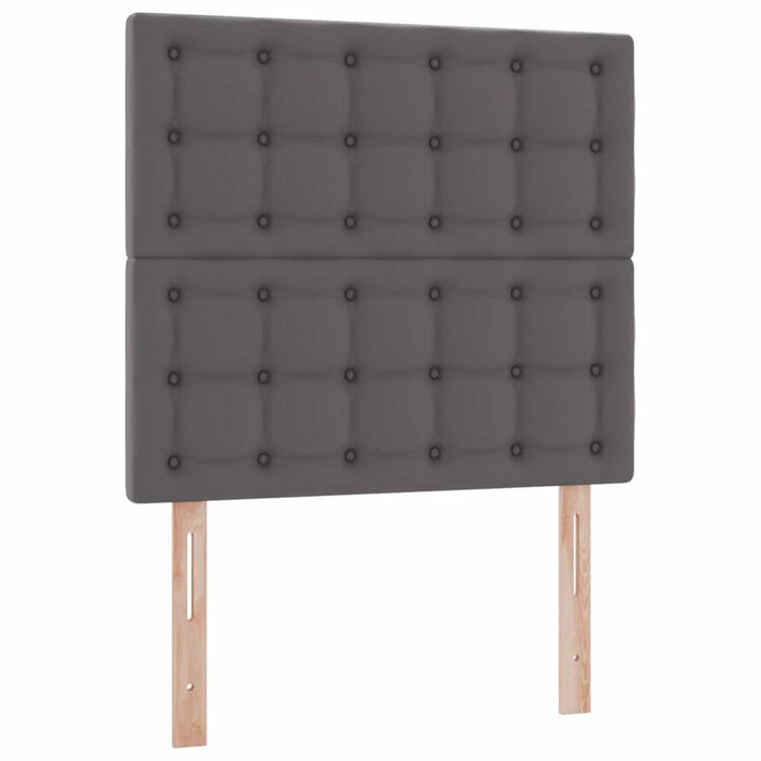 Pat cu saltea și LED cu led Gri 90 x 200 cm Piele artificială - WALTI WALTI