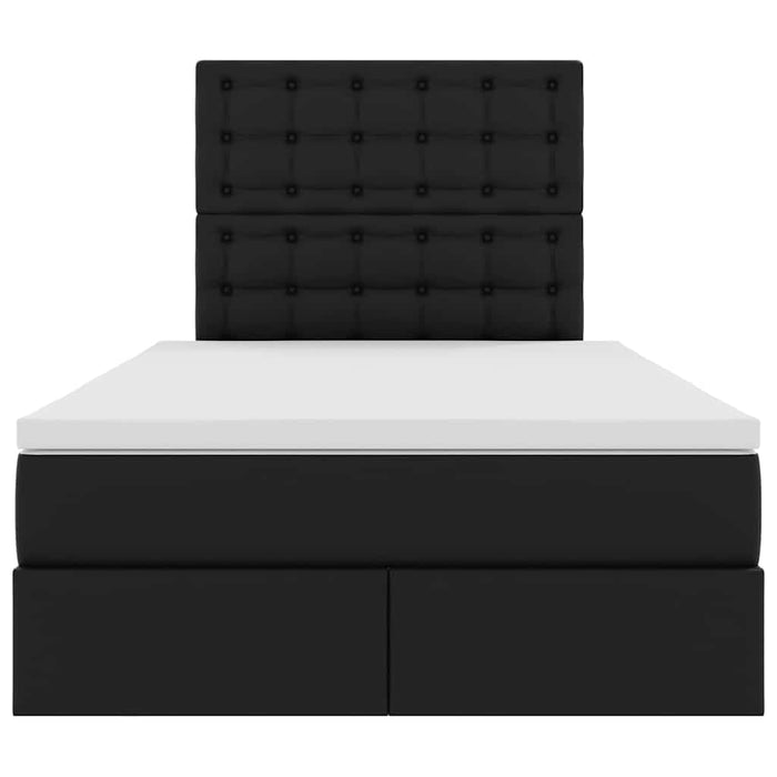 Pat cu saltea și LED Negru 120 x 190 cm Piele artificială - WALTI WALTI