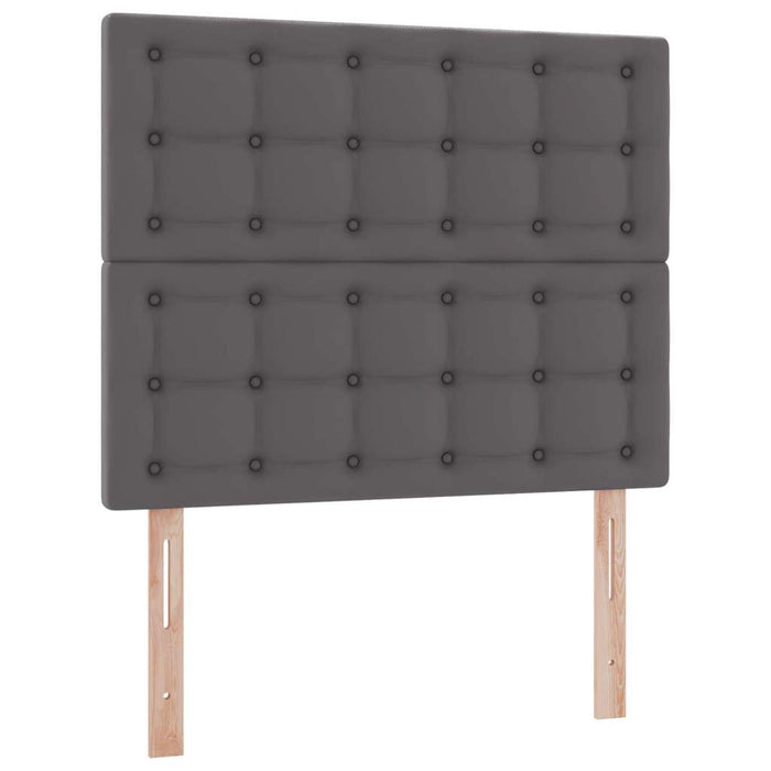 Pat cu saltea și LED cu led Gri 120 x 200 cm Piele artificială WALTI