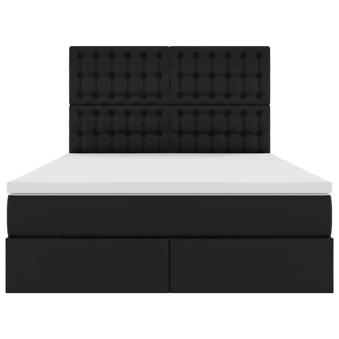 Pat cu lumini cu bandă LED cu headboard Negru 140 x 190 cm PVC - WALTI WALTI