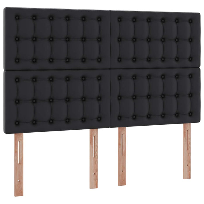 Pat cu lumini cu bandă LED cu headboard Negru 140 x 190 cm PVC - WALTI WALTI