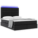 Pat cu lumini cu bandă LED cu headboard Negru 140 x 190 cm PVC - WALTI WALTI