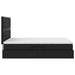Pat cu lumini cu bandă LED cu headboard Negru 140 x 190 cm PVC - WALTI WALTI