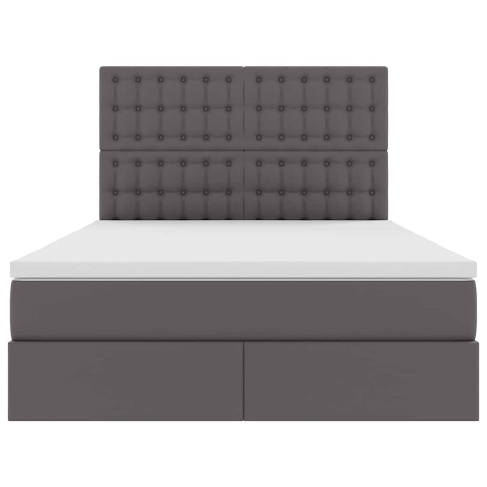 Pat cu lumini cu bandă LED cu headboard Gri 140 x 190 cm PVC - WALTI WALTI