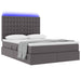 Pat cu lumini cu bandă LED cu headboard Gri 140 x 190 cm PVC - WALTI WALTI