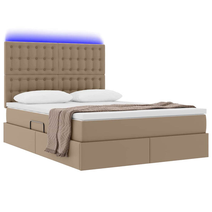 Pat cu lumini cu bandă LED Cappuccino 140 x 190 cm PVC - WALTI WALTI