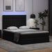 Pat cu lumini cu bandă LED cu headboard Negru 140 x 200 cm PVC - WALTI WALTI