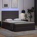 Pat cu lumini cu bandă LED cu headboard Gri 140 x 200 cm PVC - WALTI WALTI