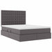 Pat cu lumini cu bandă LED cu headboard Gri 140 x 200 cm PVC - WALTI WALTI