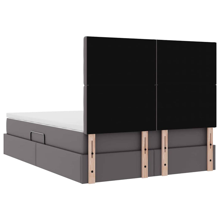 Pat cu lumini cu bandă LED cu headboard Gri 140 x 200 cm PVC - WALTI WALTI