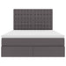 Pat cu lumini cu bandă LED cu headboard Gri 140 x 200 cm PVC - WALTI WALTI