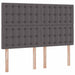 Pat cu lumini cu bandă LED cu headboard Gri 140 x 200 cm PVC - WALTI WALTI