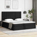 Pat cu lumini cu bandă LED cu headboard Negru 160 x 200 cm PVC - WALTI WALTI