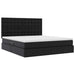 Pat cu lumini cu bandă LED cu headboard Negru 160 x 200 cm PVC - WALTI WALTI