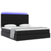 Pat cu lumini cu bandă LED cu headboard Negru 160 x 200 cm PVC - WALTI WALTI