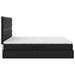 Pat cu lumini cu bandă LED cu headboard Negru 160 x 200 cm PVC - WALTI WALTI