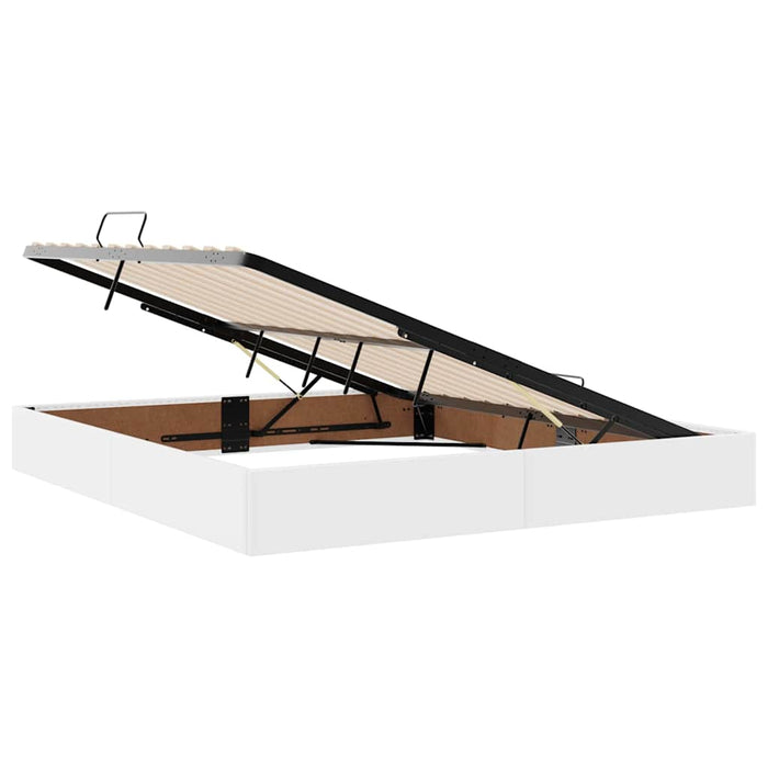 Pat cu saltea și LED Alb pur 160 x 200 cm Piele artificială - WALTI WALTI