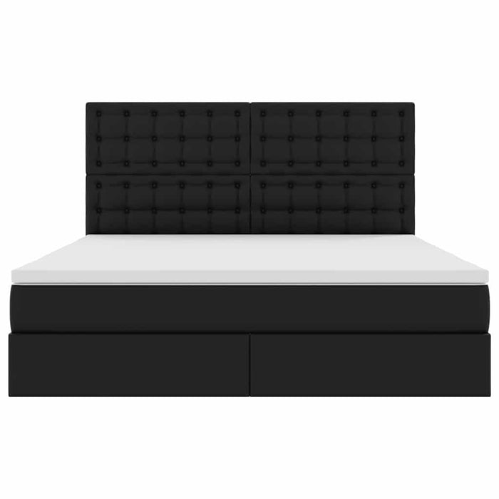 Pat cu lumini cu bandă LED cu headboard Negru 180 x 200 cm PVC - WALTI WALTI