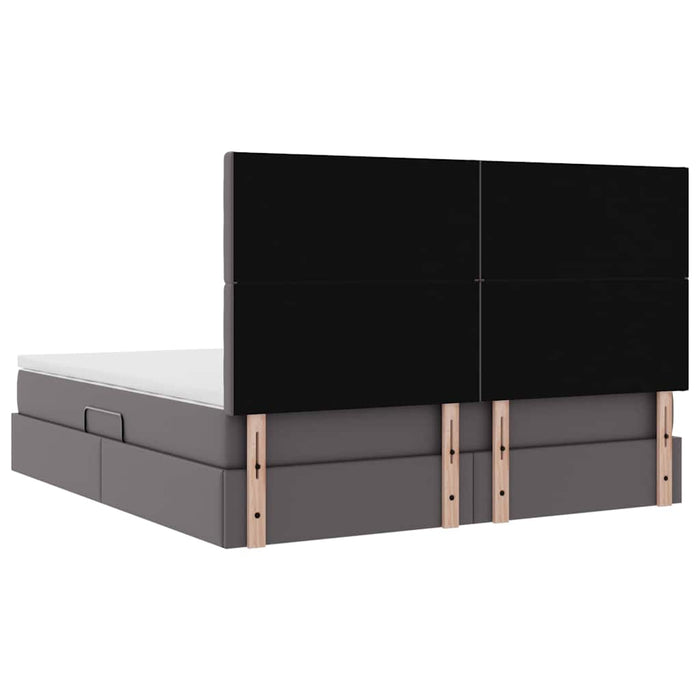 Pat cu lumini cu bandă LED cu headboard Gri 180 x 200 cm PVC - WALTI WALTI