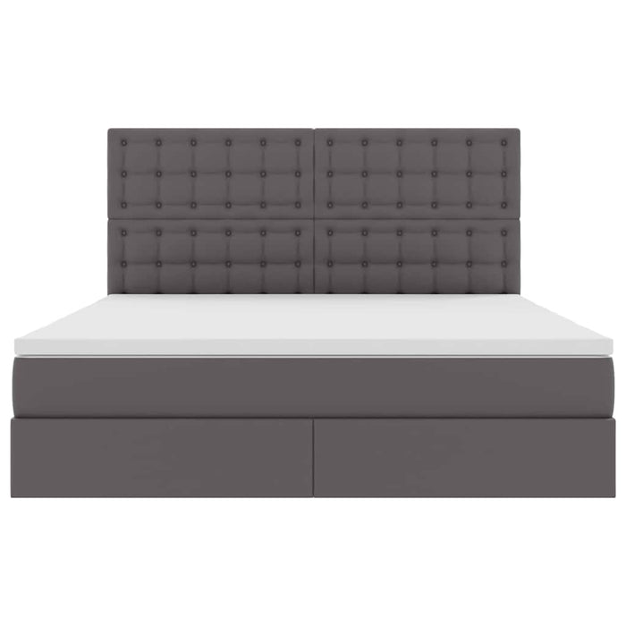 Pat cu lumini cu bandă LED cu headboard Gri 180 x 200 cm PVC - WALTI WALTI