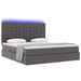 Pat cu lumini cu bandă LED cu headboard Gri 180 x 200 cm PVC - WALTI WALTI