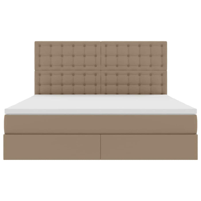 Pat cu saltea și LED Cappuccino 180 x 200 cm Piele artificială - WALTI WALTI