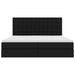 Pat cu lumini cu bandă LED cu headboard Negru 200 x 200 cm PVC - WALTI WALTI