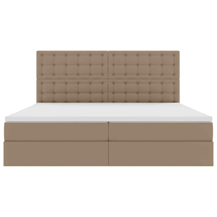 Pat cu saltea și LED Cappuccino 200 x 200 cm Piele artificială - WALTI WALTI