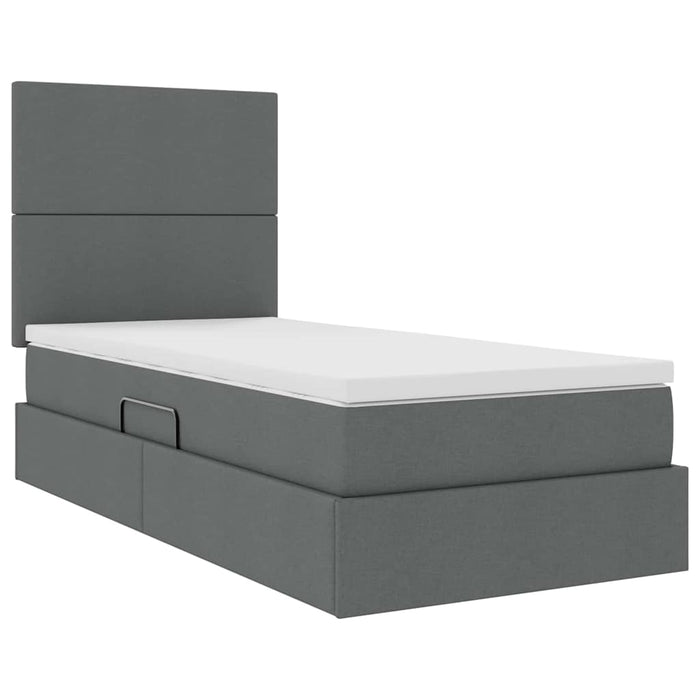 Pat cu saltea și LED cu led Gri închis 100 x 200 cm Poliester - WALTI WALTI