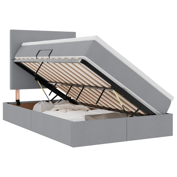 Pat cu saltea și LED Gri deschis 120 x 190 cm Poliester - WALTI WALTI