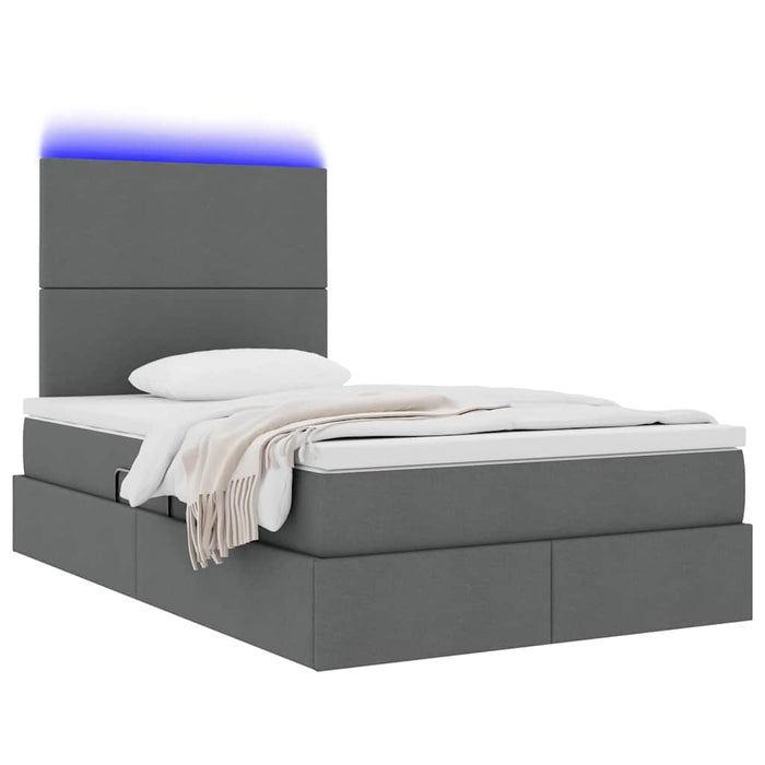Pat cu saltea și LED Gri închis 120 x 190 cm Poliester - WALTI WALTI