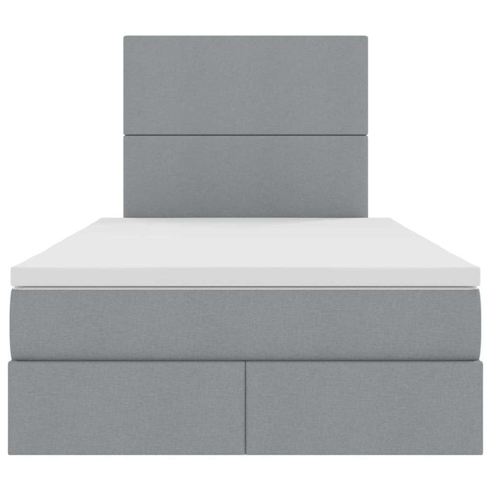 Pat cu lumini cu bandă LED Gri deschis 120 x 200 cm țesătură - WALTI WALTI