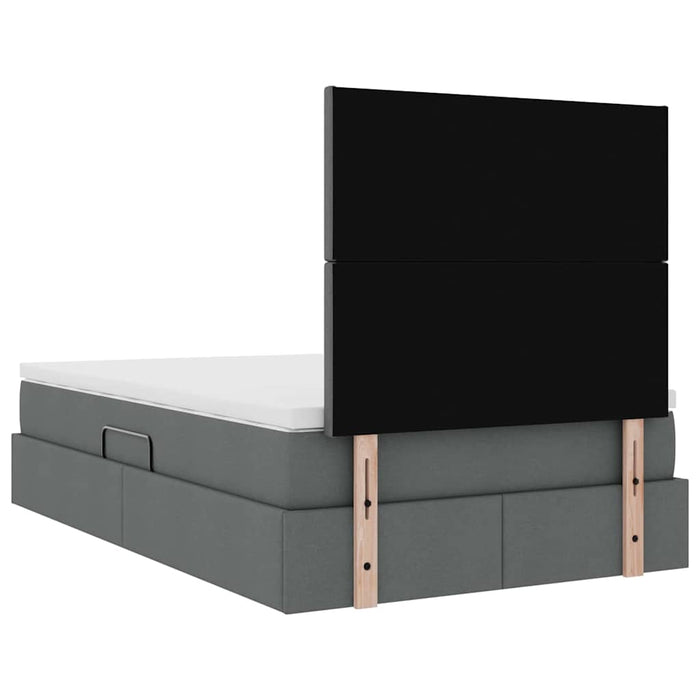 Pat cu lumini cu bandă LED Gri închis 120 x 200 cm țesătură - WALTI WALTI