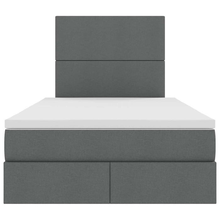 Pat cu lumini cu bandă LED Gri închis 120 x 200 cm țesătură - WALTI WALTI