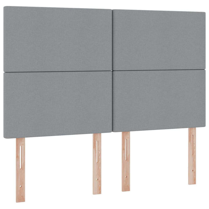 Pat cu lumini cu bandă LED Gri deschis 140 x 190 cm țesătură - WALTI WALTI