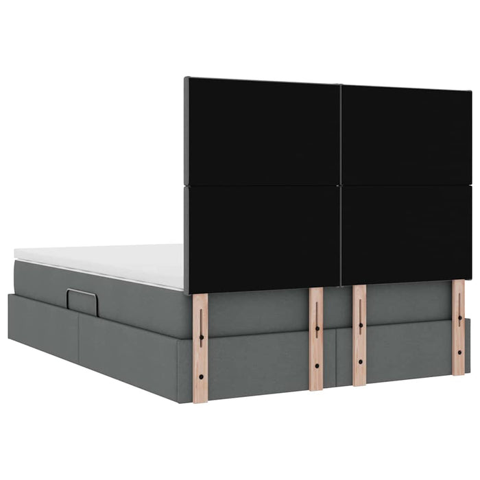 Pat cu lumini cu bandă LED Gri închis 140 x 190 cm țesătură - WALTI WALTI