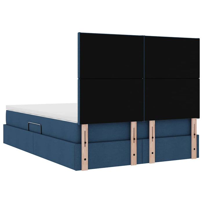 Pat cu lumini cu bandă LED albastru 140 x 190 cm țesătură - WALTI WALTI